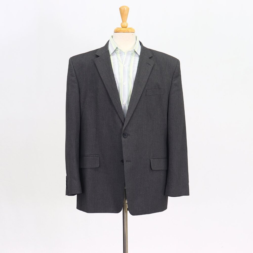 Haggar 48R Gray Blazer Sport Coat Jacket 2-Button Solid Y830